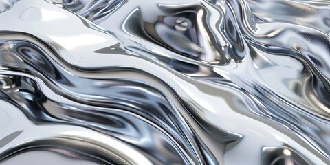 Luxurious Flowing Silver Liquid Metal Artistic Background