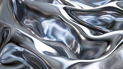 Luxurious Flowing Silver Liquid Metal Artistic Background
