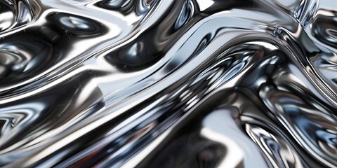 Luxurious Flowing Silver Liquid Metal Artistic Background