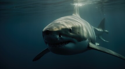 Fototapeta premium Great white shark underwater