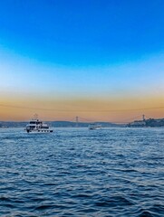 Istanbul Bosphorus Bridge and fantastic Sunset.  