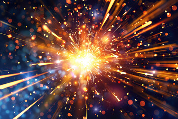 Fototapeta premium a bright orange light shines through a dark background