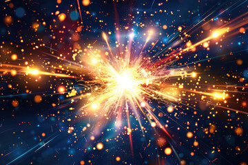 a bright orange light shines through a dark background