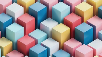 Obraz premium Isometric cubes seamless pattern. 3D render cubes background.