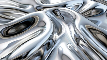 Luxurious Flowing Silver Liquid Metal Artistic Background