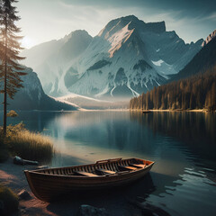 Obraz premium lake and mountains