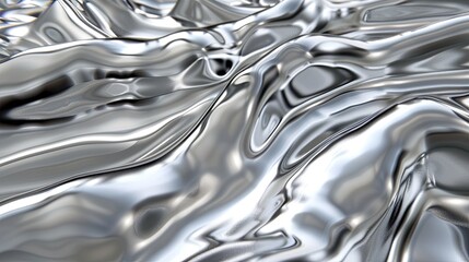 Luxurious Flowing Silver Liquid Metal Artistic Background
