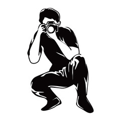 photographer silhouette design. man with camera sign and symbol.