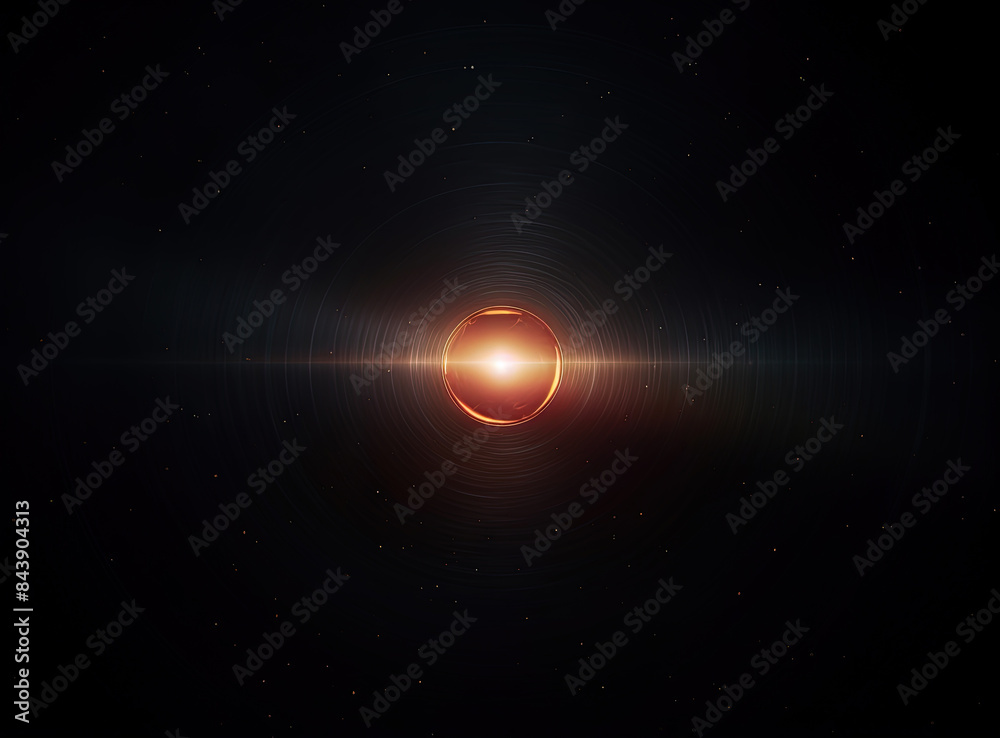 Aufkleber light flare in the dark space. abstract background with shiny lens glare effect.