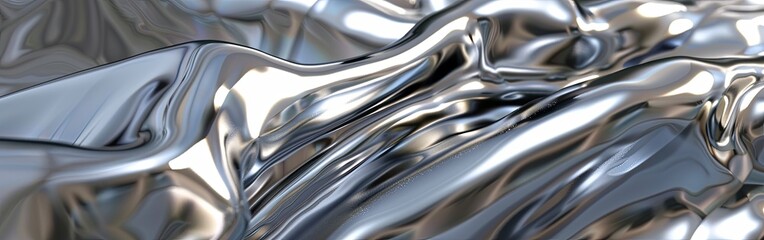 Luxurious Flowing Silver Liquid Metal Artistic Background