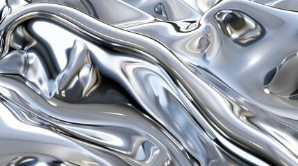 Luxurious Flowing Silver Liquid Metal Artistic Background