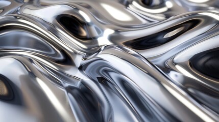 Luxurious Flowing Silver Liquid Metal Artistic Background