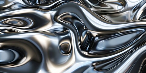 Luxurious Flowing Silver Liquid Metal Artistic Background