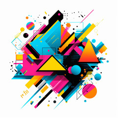 Neon abstract graphics vector art