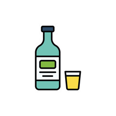 Alcoholic Drinks icon design with white background stock illustration