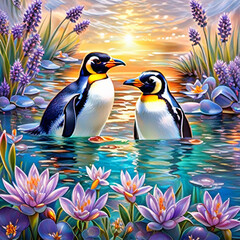 penguin on the beach