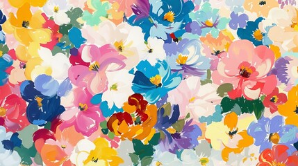 Vibrant Floral Pattern for Spring Decor Generative AI