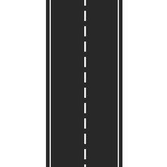 Fototapeta premium Asphalt highway textured vector background. Paved road with a dividing stripes Design. Straight Road Label