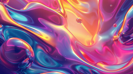 Fototapeta premium Soft Gradient Backdrop with Vivid 3D Web and Reflective Surfaces