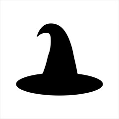 Witch hat silhouette isolated on white background. Witch hat icon vector illustration design.