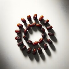 Dates on white background