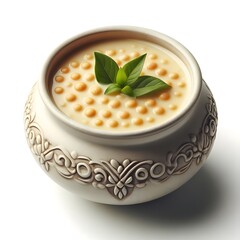 Isolated white lentil soup on white background
