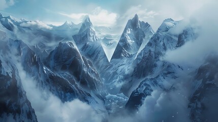View Of The Himalayas On A Foggy © MdElias