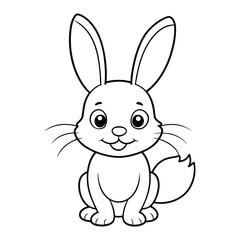 Fototapeta premium silhouette bunny with a smile
