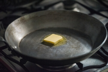 Melting Butter in Traditional Pan