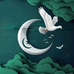 swan on the moon