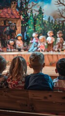 Children Enjoying a Lively Play in a Cozy Theater Setting