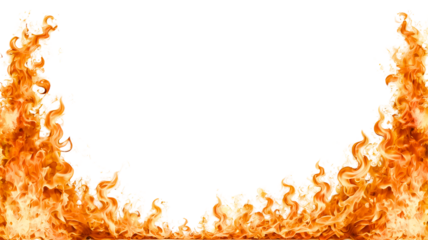 fire frame isolated on transparent white background