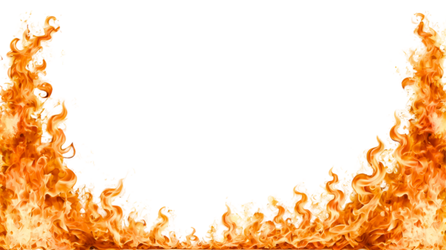 fire frame isolated on transparent white background