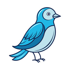 Obraz premium vector blue bird on white background