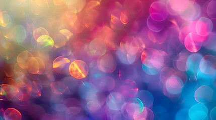 abstract blurred background with colorful light bokeh and lens flare, rainbow colors