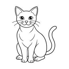Fototapeta premium vector cat line art and silhouette design