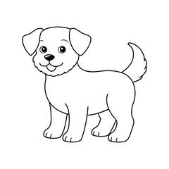 vector dog line art illustration design