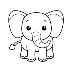 vector elephant line art illustration