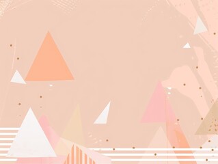 Vibrant Peach Background with Geometric Shapes for Instagram Profile Generative AI