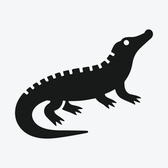 Fototapeta premium Majestic Silhouette Vector Crocodile, Ideal for Creative Projects and Designs.