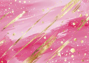 Vibrant Pink and Gold Celebration Banner Generative AI