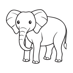 vector elephant line art illustration