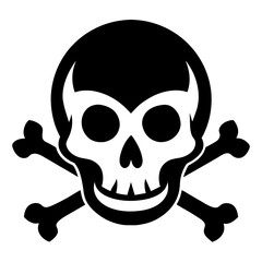 Silhouette of skull and bones vector illustration 