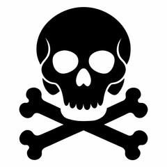 Silhouette of skull and bones vector illustration 