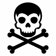 Silhouette of skull and bones vector illustration 