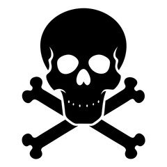 Silhouette of skull and bones vector illustration 