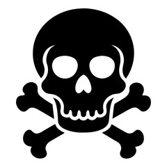 Silhouette of skull and bones vector illustration 