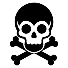 Silhouette of skull and bones vector illustration 