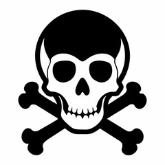 Silhouette of skull and bones vector illustration 