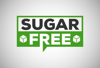 Sugar free icon sign. Diet concept. Diabetic logo, symbol, sign, seal for product packaging